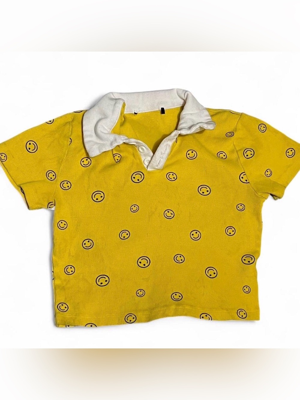 F21 Smiley Face Baby Tee Crop Polo